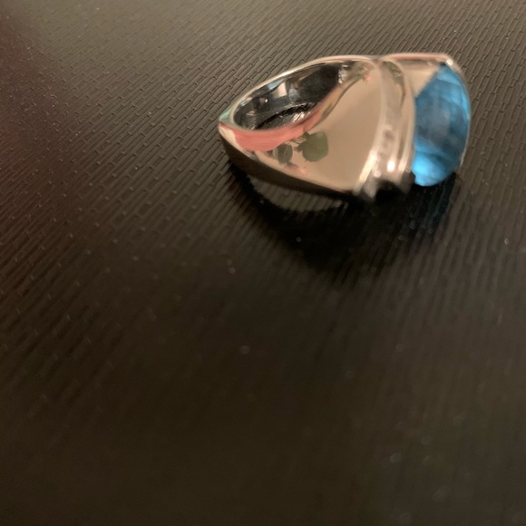 white gold, blue topaz ring with diamond accents🎉host pick🎉 - Picture 4 of 9